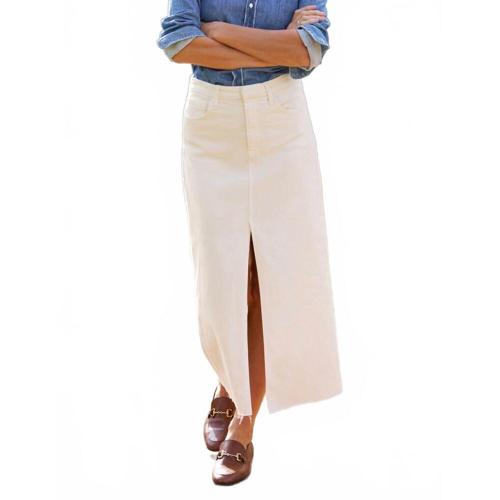 NEW FRANK & EILEEN women's denim skirt in natural
